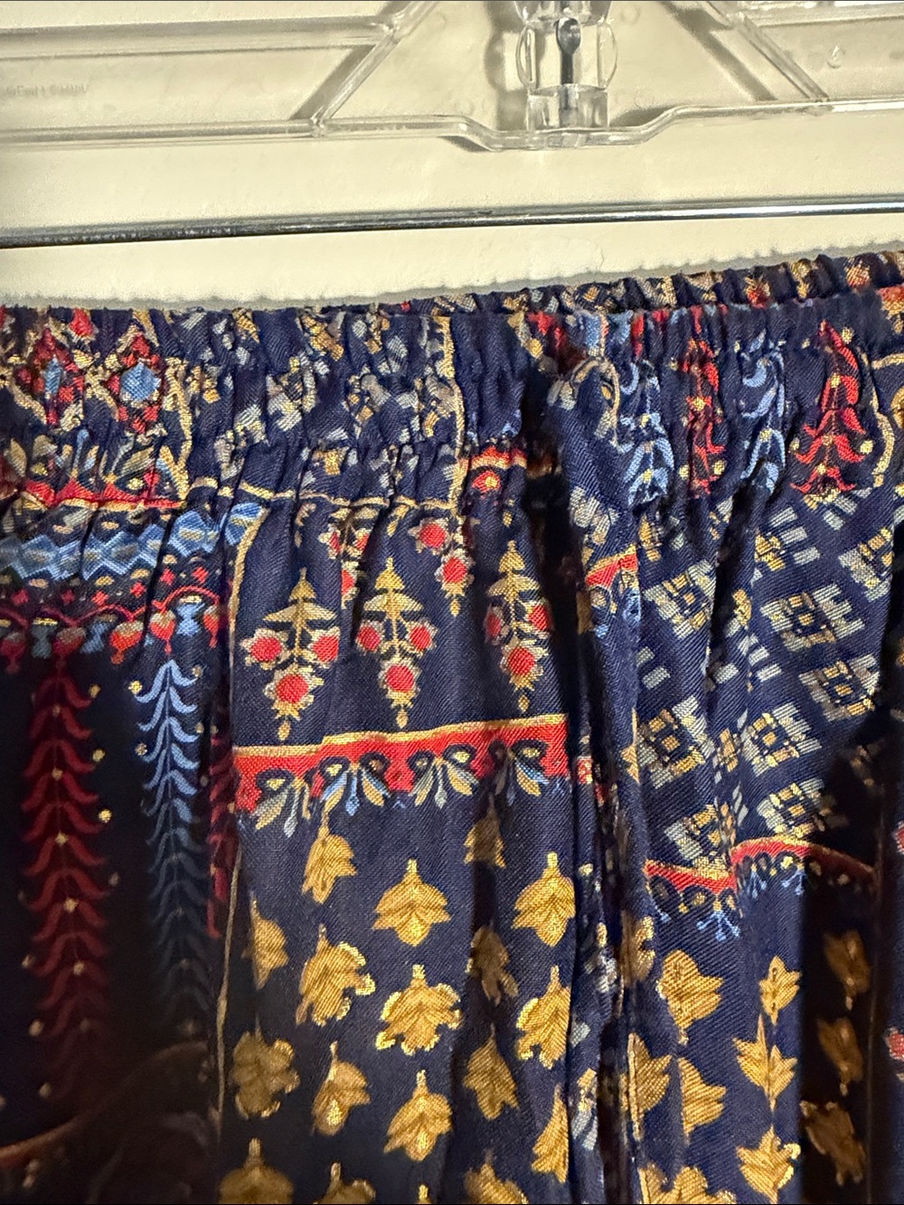 Navy Multi-Pattern Button Front Blouse - Picture 9 of 13